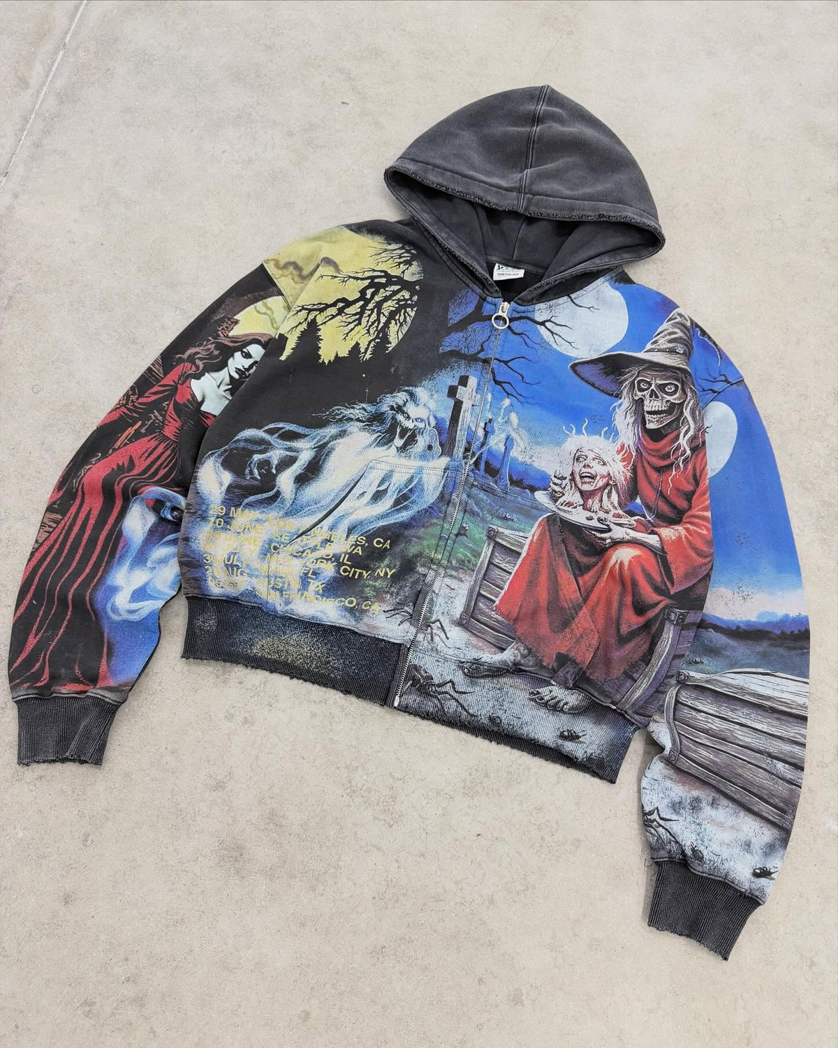 Hellstar American Tie Dye Classic Full-Zip Hoodie pink