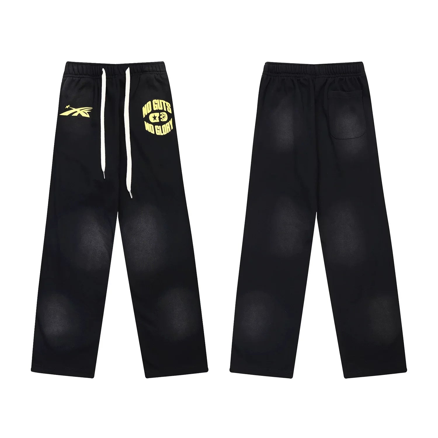 Hellstar "No Guts No Glory" Logo Drawstring Sweatpants black