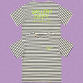 Gallery Dept. Striped Hollywood Logo Short Sleeve T-Shirt - Grey/White