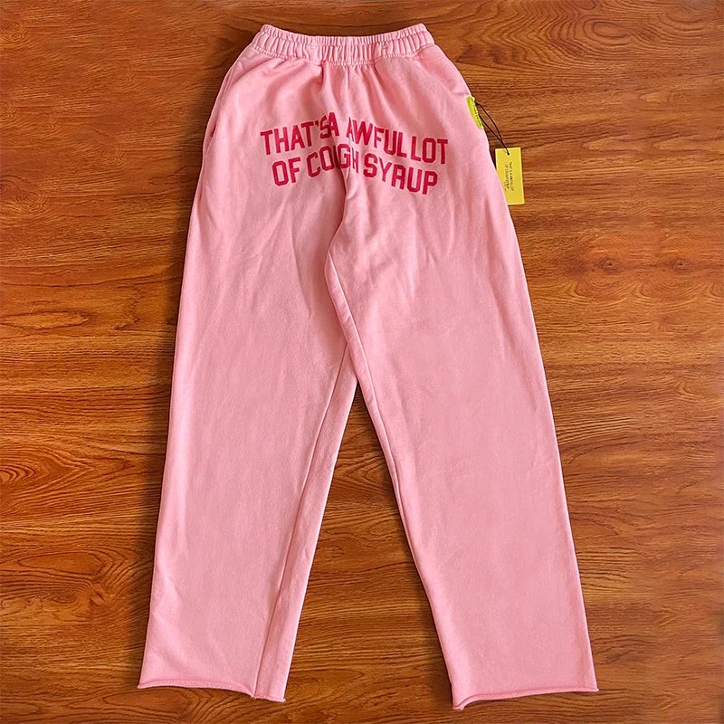 That's A Awful Lot Of Cough Syrup Classic Logo Sweatpants - Pink / Dark Red