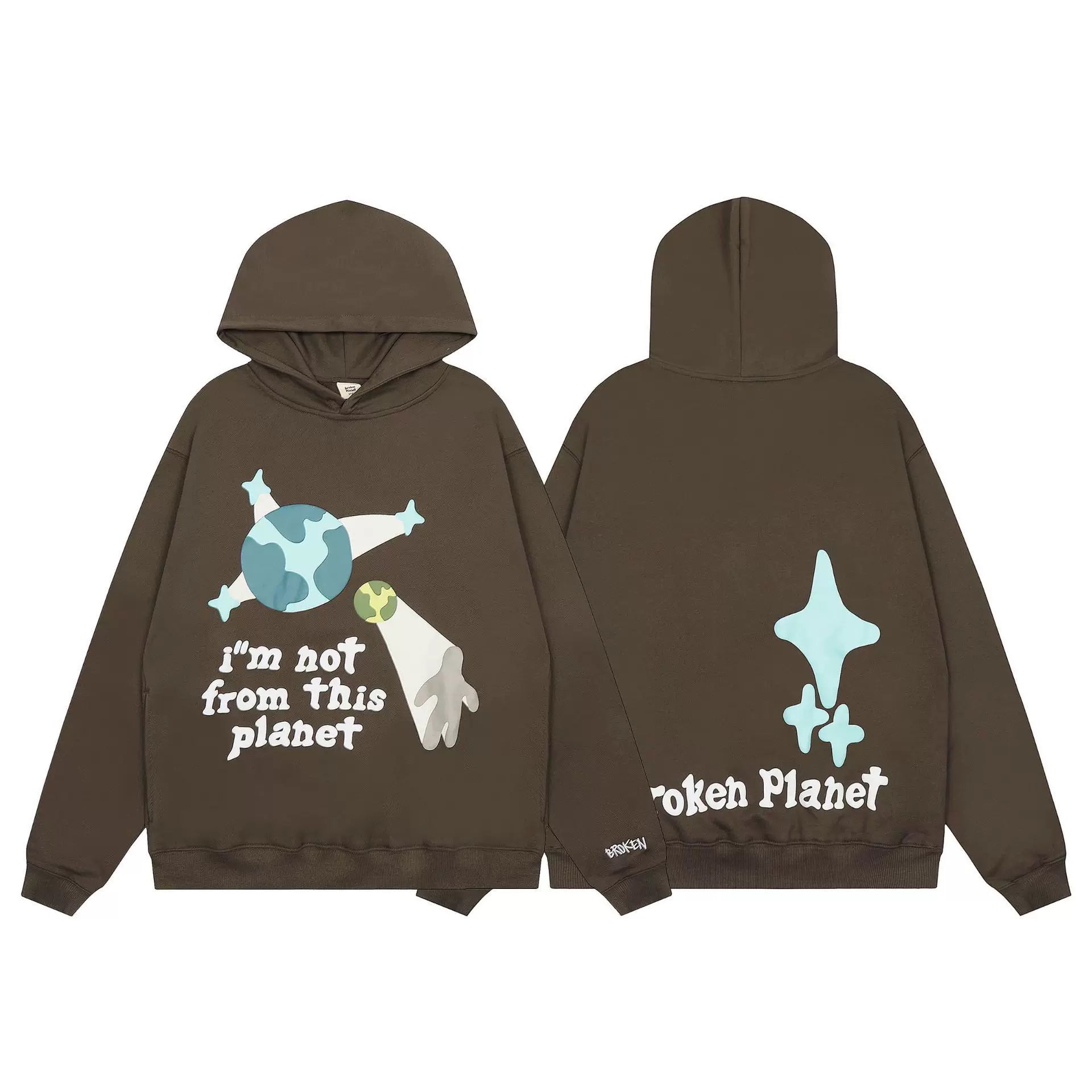 Broken Planet "I'm Not From This Planet" Brown Hoodie