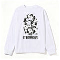 BAPE Style "BY BATHING APE" Camo Ape Head Long-Sleeve Tee - White/Monochrome Camo