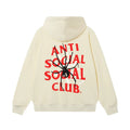 Anti Social Social Club Spider Red Logo Hoodie - Cream