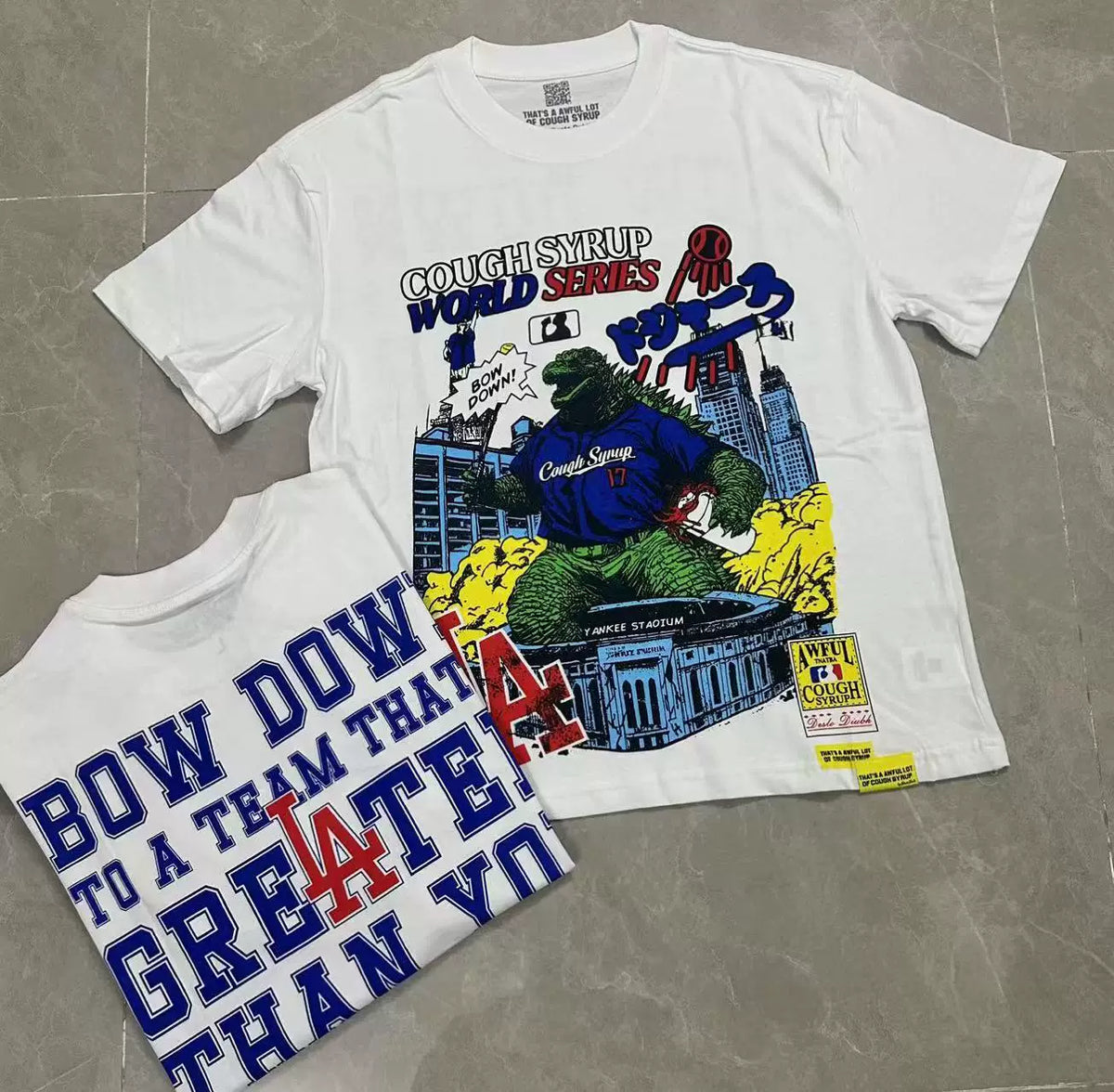That's A Awful Lot Of Cough Syrup World Series Graphic T-Shirt - White