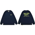 Gallery Dept. Hollywood Logo Long Sleeve T-Shirt - Dark Navy/Neon Yellow