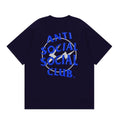 Anti Social Social Club Blue Lightning Circle Logo T-Shirt - Navy Blue