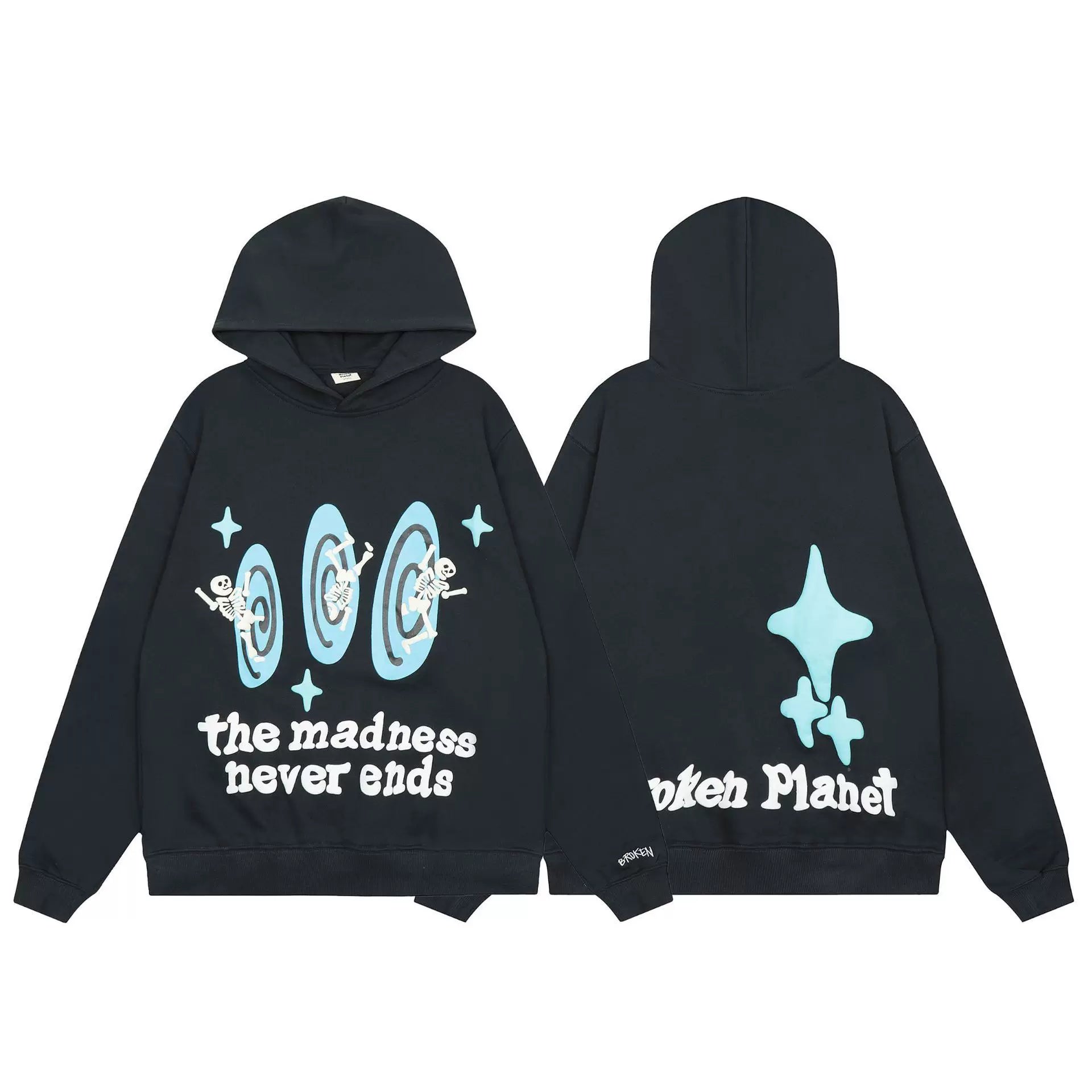 Broken Planet Market "The Madness Never Ends" Oversized Hoodie - Navy Blue