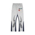 Gallery Dept. "DEPT." Tribal Star Graphic Contrast Panel Sweatpants - Heather Grey