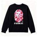 BAPE Style "BY BATHING APE" Camo Ape Head Long-Sleeve Tee - Black/Pink