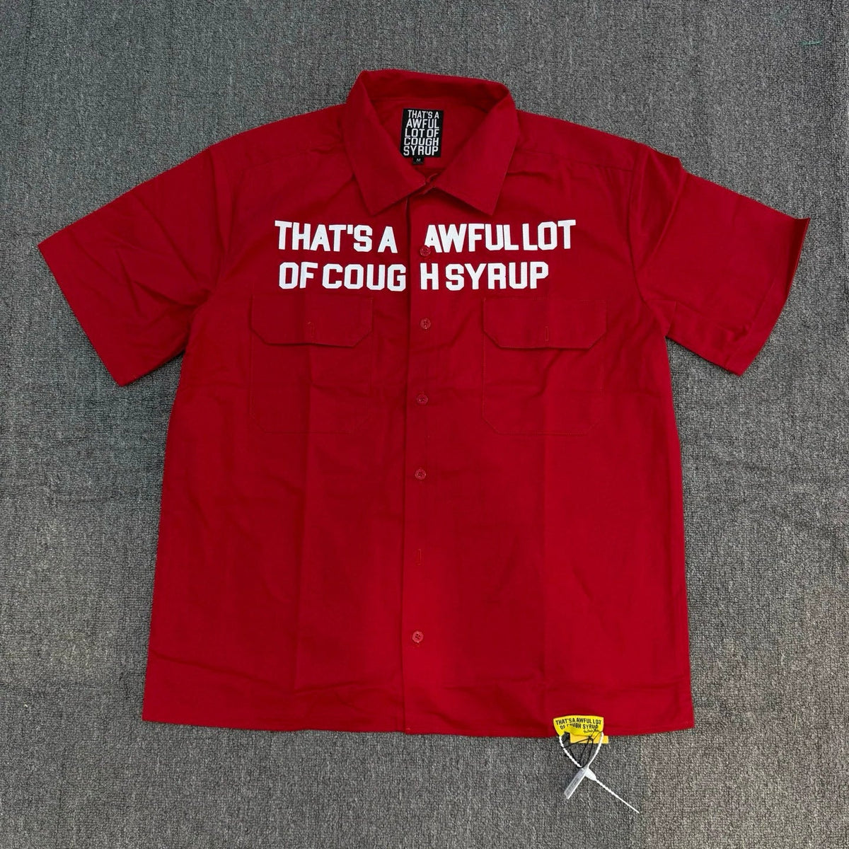 That's A Awful Lot Of Cough Syrup Classic Bold Button-Down Shirt - Red