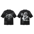 Hellstar "H-Star" Metallic Logo & Flame Profile Graphic Tee - Black