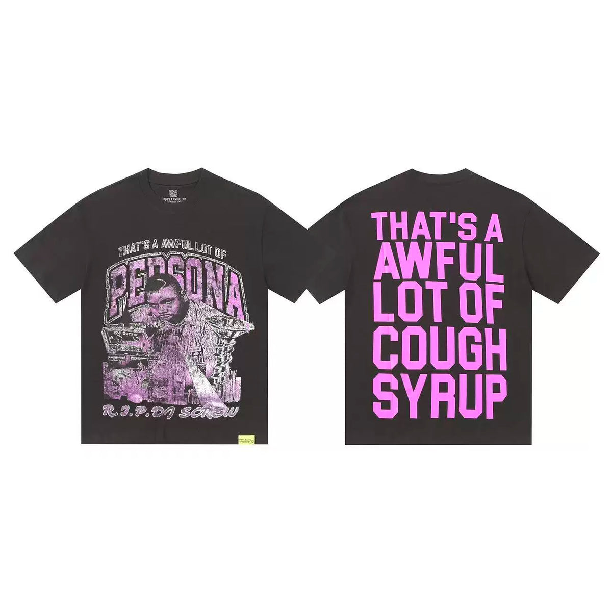 That's A Awful Lot Of Cough Syrup Persona Portrait T-Shirt - Charcoal