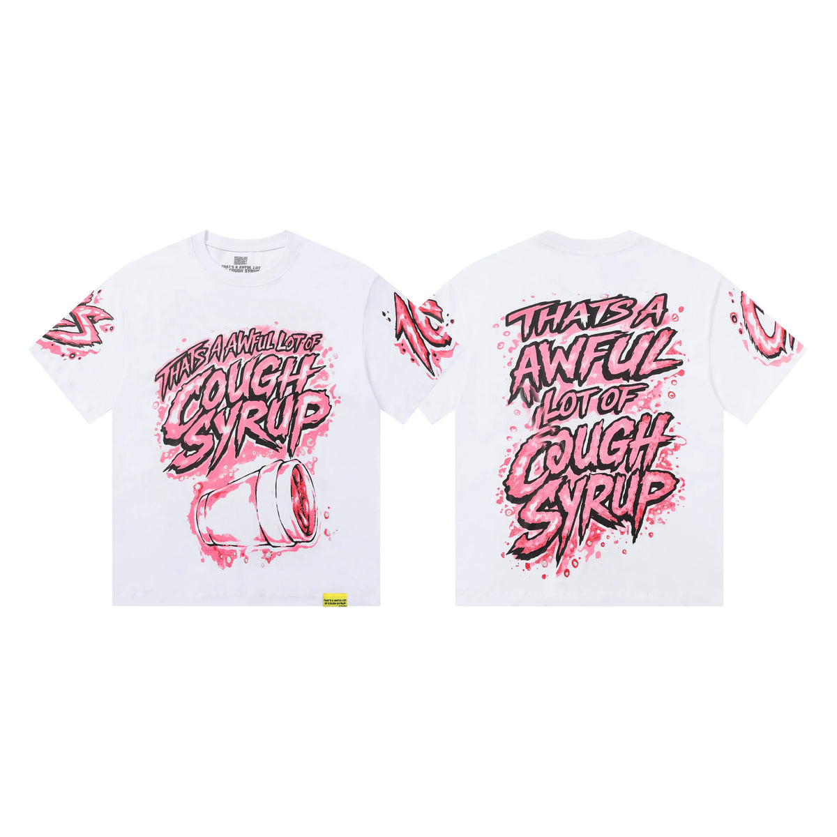 That's A Awful Lot Of Cough Syrup Dripping Graffiti T-Shirt - White