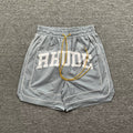 RHUDE Piping Arch Logo Drawstring Athletic Shorts - Light Grey