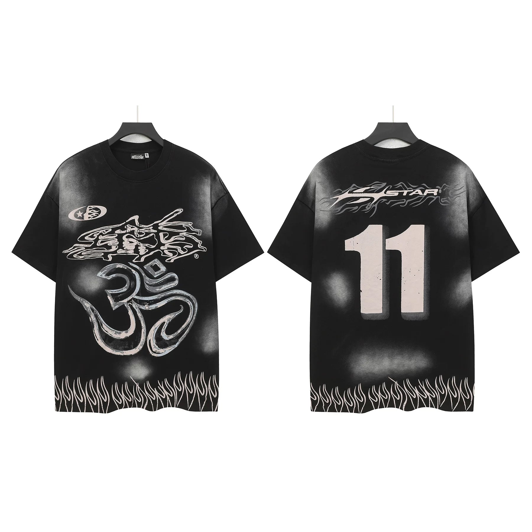 Hellstar "Number 11" & Om Symbol Graphic Tee - Black