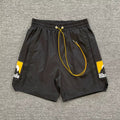 RHUDE Reflective Trim Logo Athletic Shorts - Black / Yellow