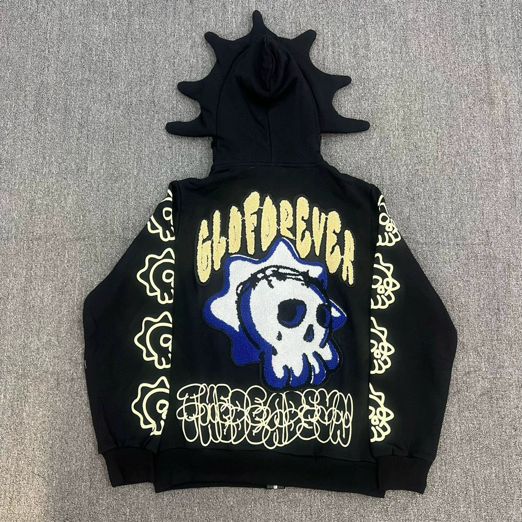 Glo Gang "GLOFFOREVER" Spiked Full-Zip Hoodie