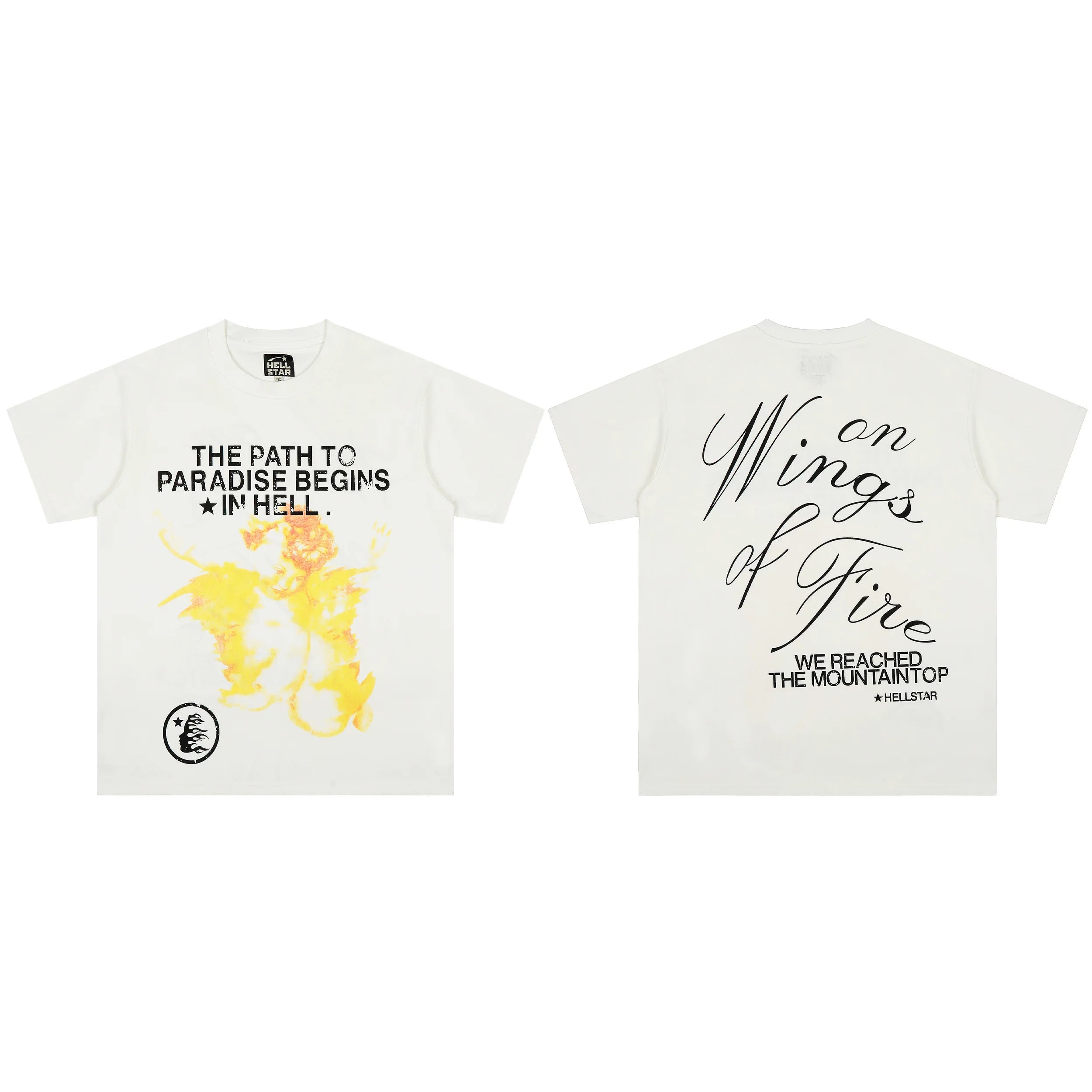Hellstar "Wings on Fire" / "The Path to Paradise" Graphic Tee - Off-White