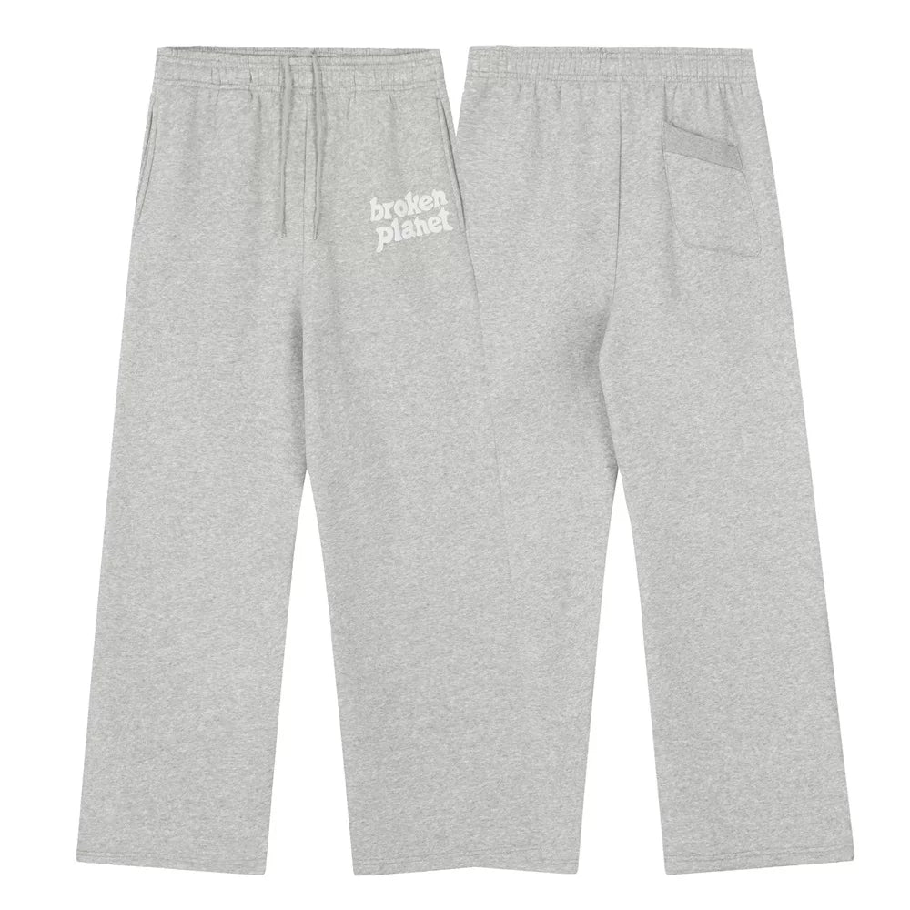 Broken Planet Market Typography Sweatpants - Heather Grey/White