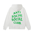 Anti Social Social Club Green Lightning Circle Logo Hoodie - White