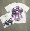 That's A Awful Lot Of Cough Syrup Angel Heart Graphic T-Shirt - White / Purple