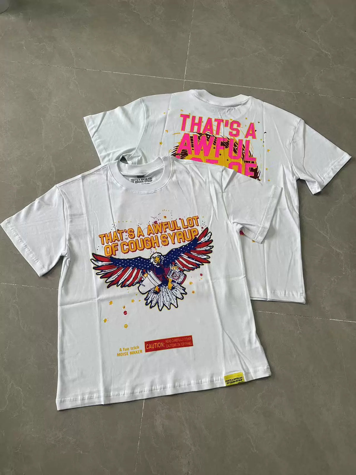 That's A Awful Lot Of Cough Syrup American Eagle Graphic T-Shirt - White