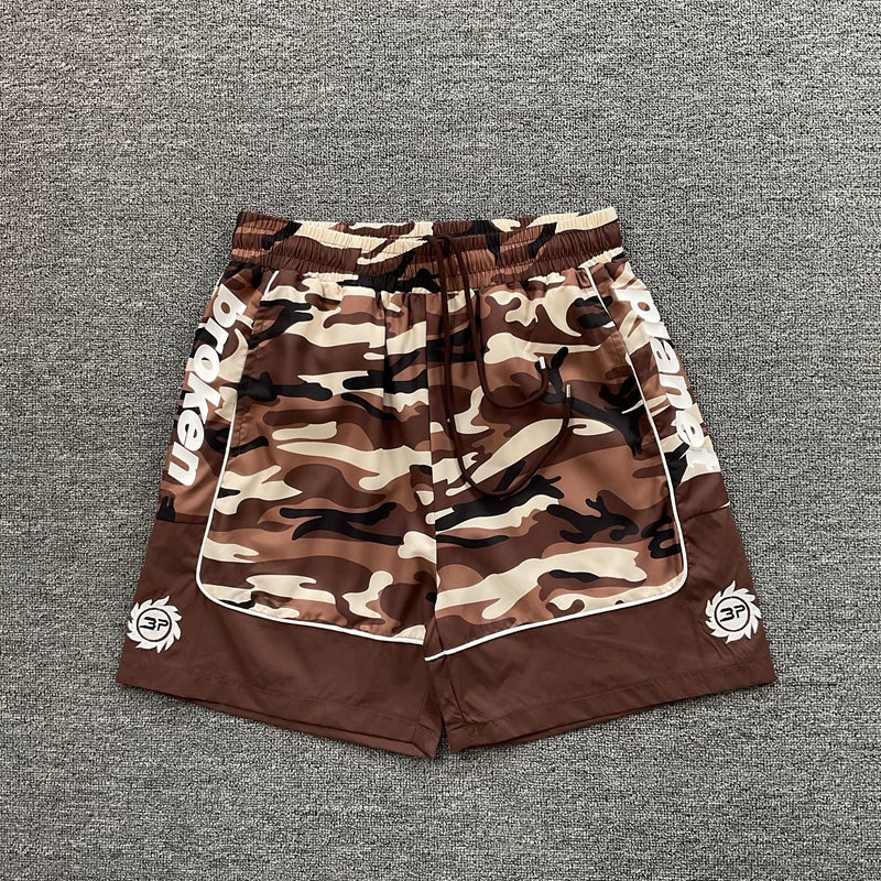 Broken Planet Market Camo Basketball Shorts - Brown / Desert Camo