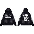 Hellstar Starry Night Flame Face Graphic Hoodie black