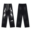 Hellstar Flame Graphic Drawstring Sweatpants black