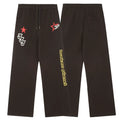 Broken Planet Market Star & Typography Sweatpants - Black/Red/Yellow