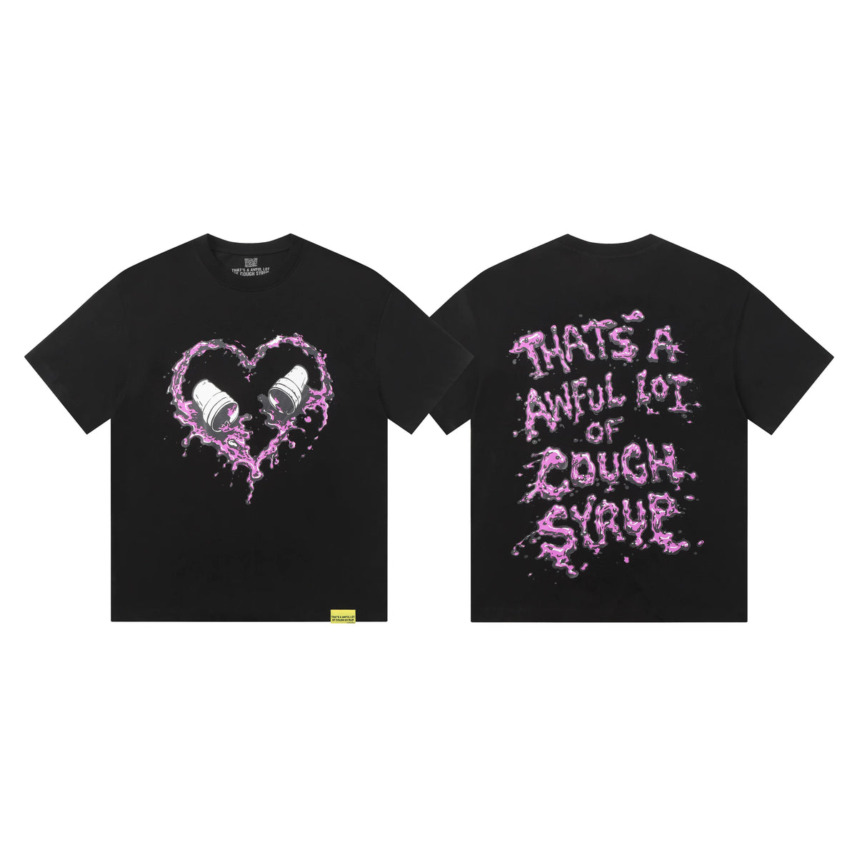 That's A Awful Lot Of Cough Syrup Dripping Heart T-Shirt - Black