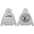 Hellstar Spiked Logo & Circular Face Hoodie grey