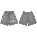 Hellstar Paint Splatter & Logo Shorts grey