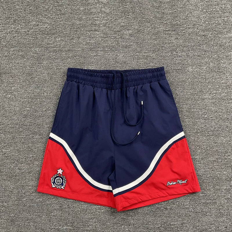 Broken Planet Market Basketball Shorts - Navy Blue / Red