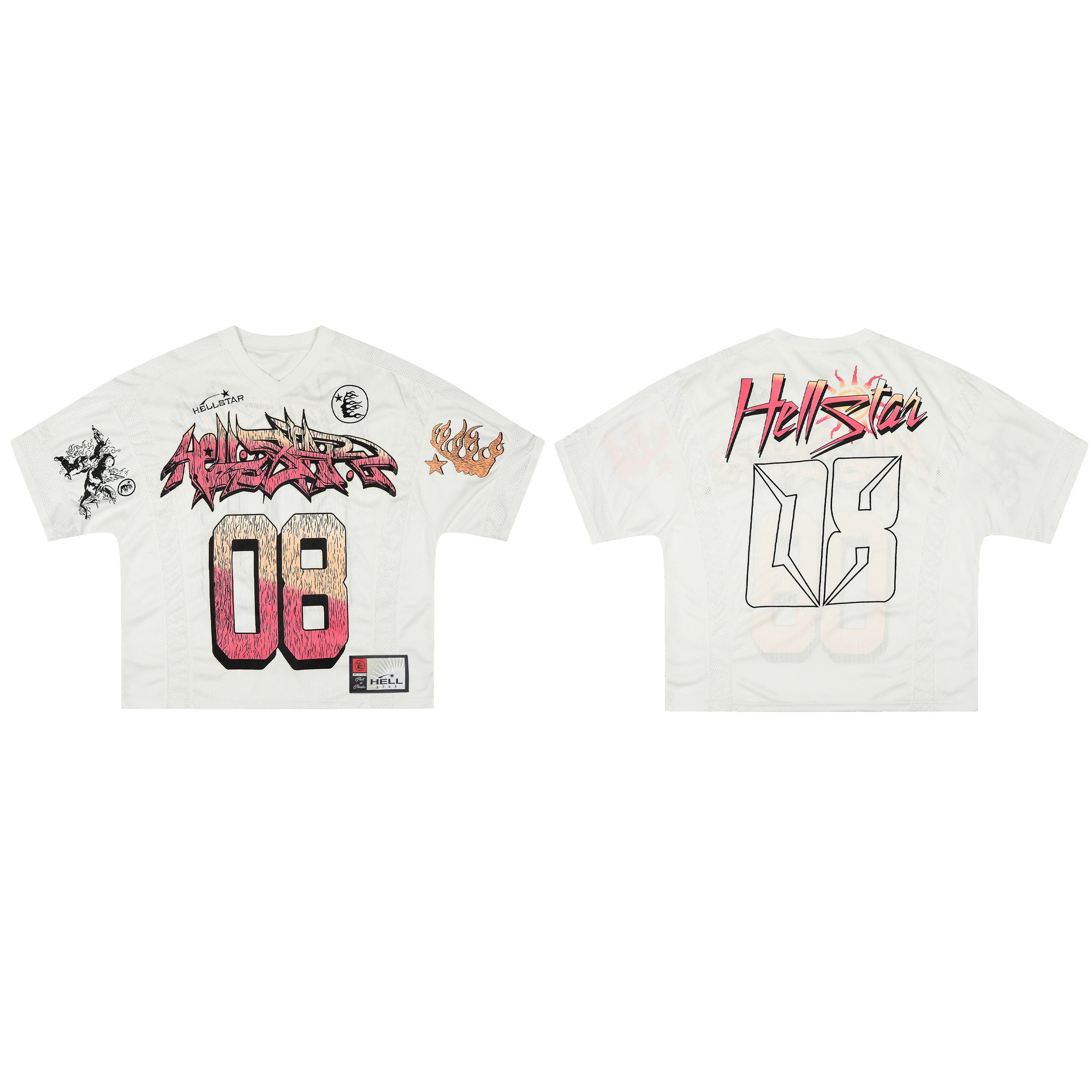 Hellstar Football Jersey - Off-White / Multi