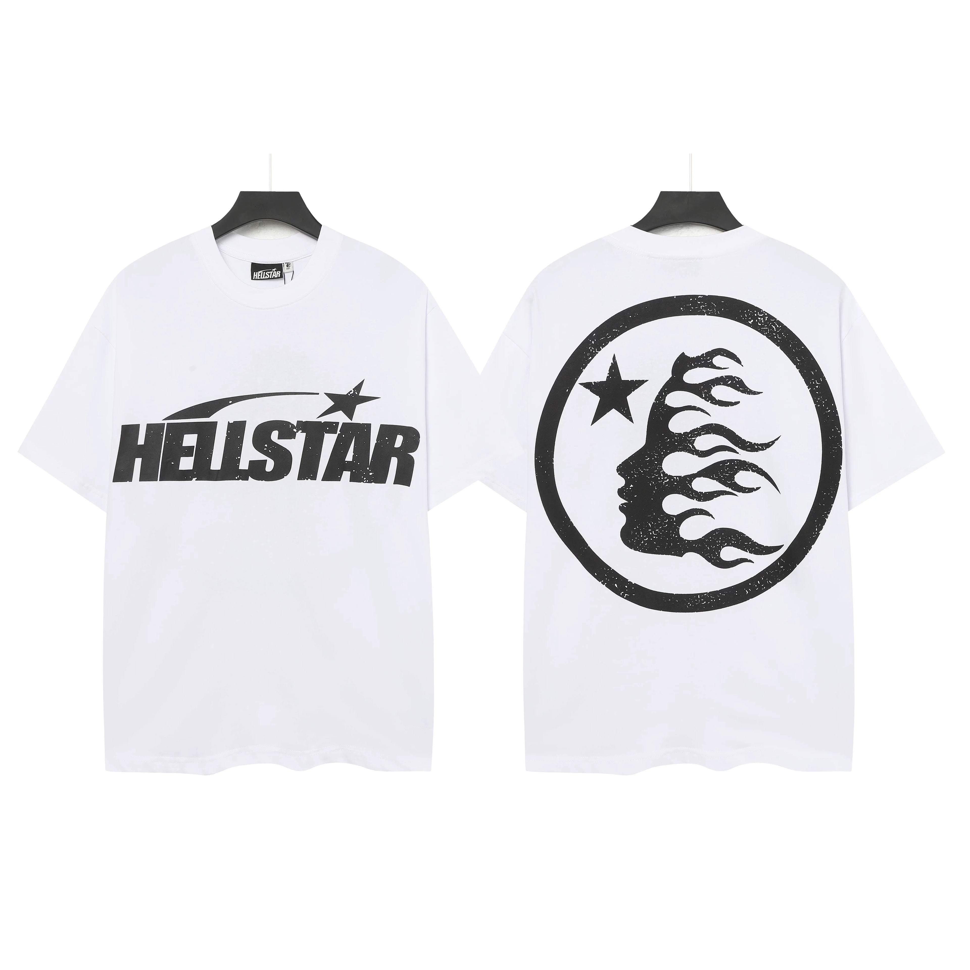 Hellstar Flame Face & Logo Graphic Tee - White