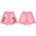 Hellstar Tribal Flame Graphic Shorts pink