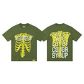 That's A Awful Lot Of Cough Syrup Rib Cage Graphic T-Shirt - Military Green