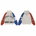 Vale Forever Valley Dreams Colorblock Iron Cross Graphic Vintage Wash Full-Zip Hoodie white
