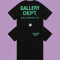 Gallery Dept. Hollywood Logo Short Sleeve T-Shirt - Black/Green