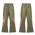 Who Decides War Flame Stained Glass Sweatpants - Olive Green Wash