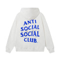 Anti Social Social Club Blue Lightning Circle Logo Hoodie - White