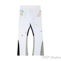 Gallery Dept. "DEPT. de la GALERIE" Paint Splatter Contrast Panel Sweatpants - White