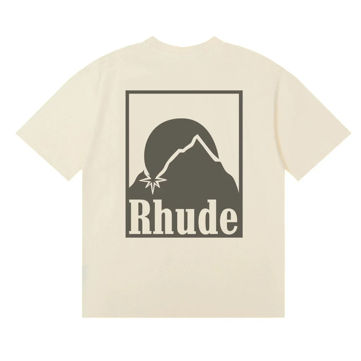 RHUDE Mountain Graphic Print T-Shirt - Cream