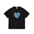 BAPE x PLAY Style Camo Heart Short-Sleeve Tee - Black/Blue