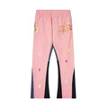 Gallery Dept. "DEPT. de la GALERIE" Paint Splatter Contrast Panel Sweatpants - Pink