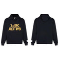 Gallery Dept. Black Logo Hoodie – Inverted Letter Print & Vintage Wash