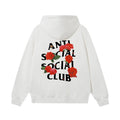 Anti Social Social Club Rose Red Logo Hoodie - White