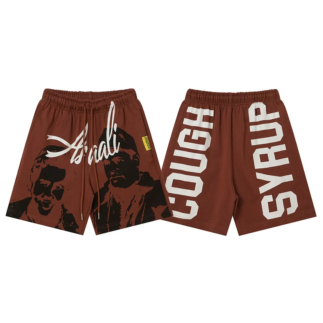 That's A Awful Lot Of Cough Syrup Portrait Side Logo Sweatshorts - Brown