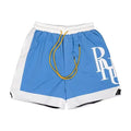RHUDE Side-Panel Logo Drawstring Athletic Shorts - Blue / White